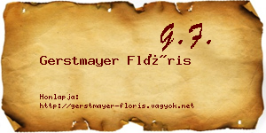 Gerstmayer Flóris névjegykártya